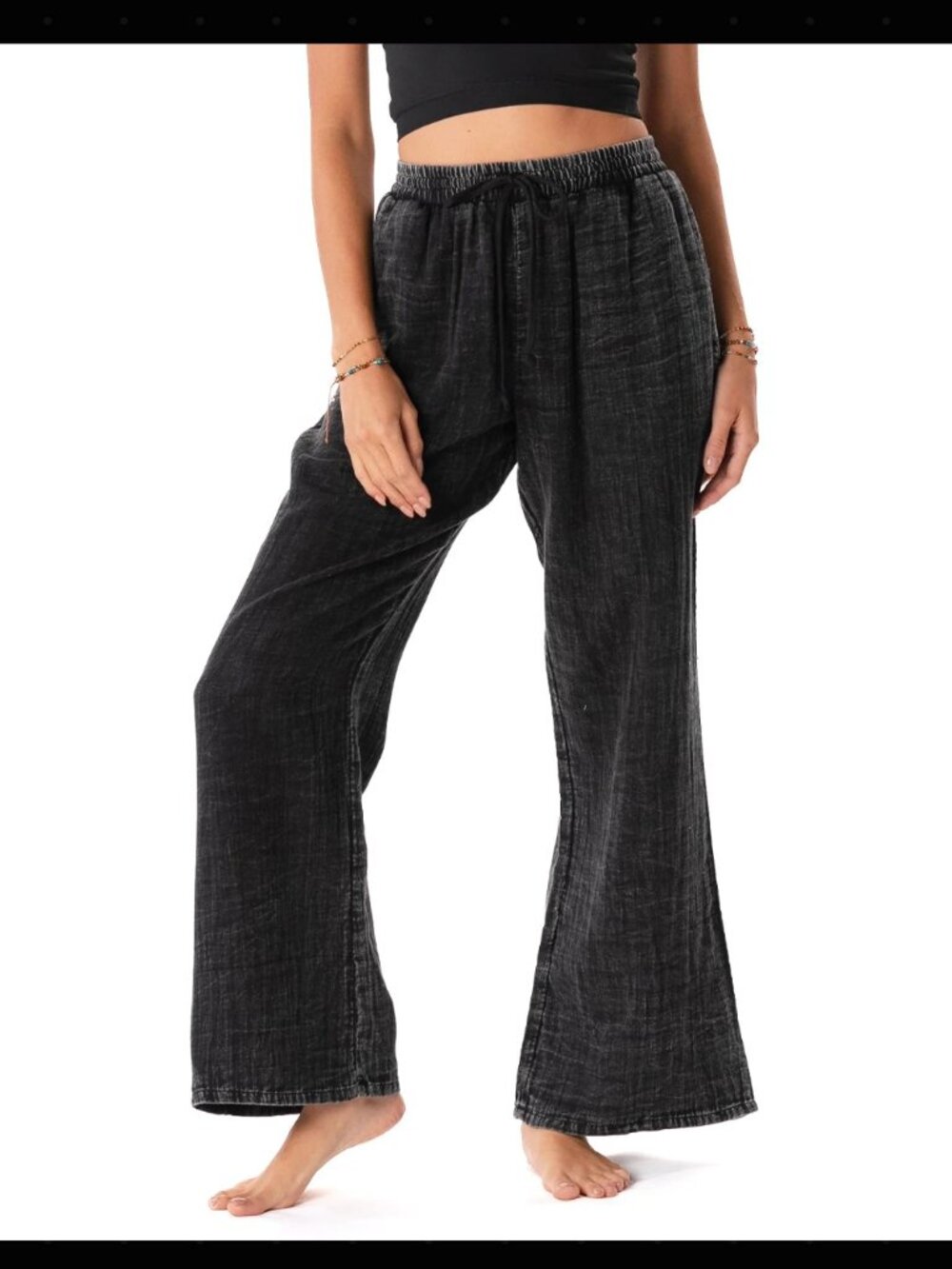 Lotus & Luna - Vintage Black Cotton Cabana Pants